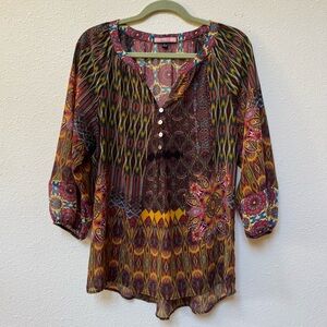 Olive Hill Multicolor Bohemian Women's Top